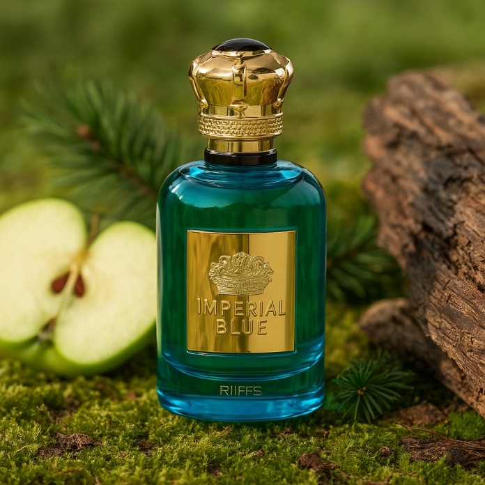 Niebieski flakon perfum Riiffs Imperial Blue 100ml alternatywa Eros